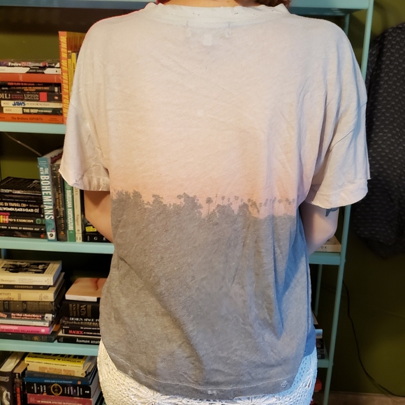 Super Soft Distressed Sunset Overwashed Tee - Picture 2 of 4